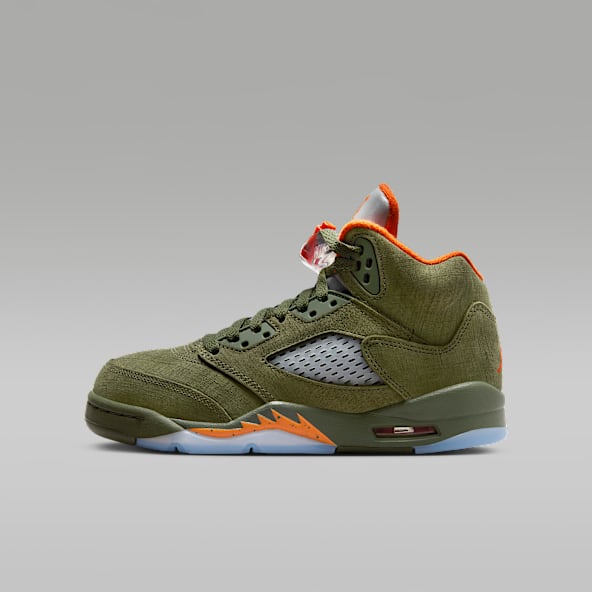 Boys Jordan 5 Green. Nike